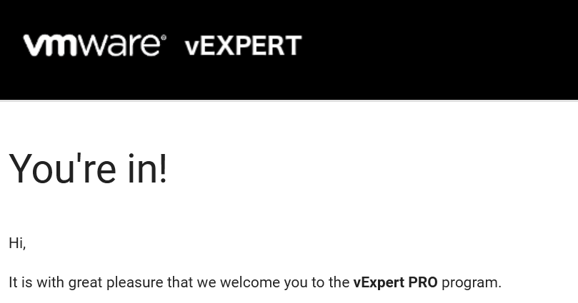 Welcome to the vExpert PRO
